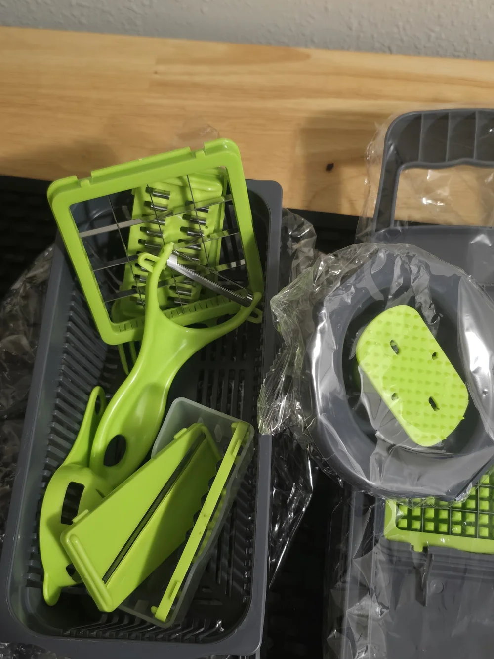 16-1 Multi-Function Vegetable Chopper and Slicer - Lime Green & Gray